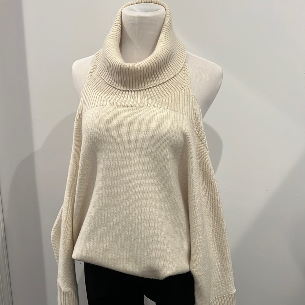 Cold shoulder sweater